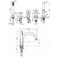 FIMA|Carlo Frattini Maxima Смеситель на борт ванны, c изливом, с душевым комплектом, цвет хром