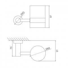 FIMA|Carlo Frattini Rotola Стакан стеклянный с держателем, подвесной, цвет хром