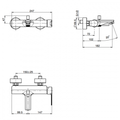 FIMA|Carlo Frattini Mast Смеситель для ванны внешнего монтажа, цвет хром