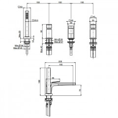 Fima Carlo Frattini Fit Смеситель на борт ванны, на 4 отв., с ручным душем, цвет: хром