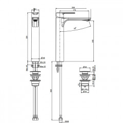 Fima Carlo Frattini Mast Смеситель для раковины, на 1 отв., высокий h: 29.1см., без донного клапана, цвет: хром