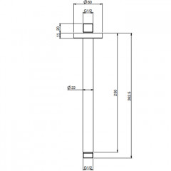 FIMA|Carlo Frattini Spillo Steel Держатель верхнего душа 250 мм., потолочный монтаж, цвет INOX