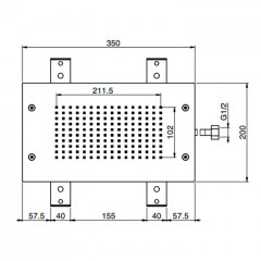 FIMA|Carlo Frattini Wellness Верхний душ Modular 350х200 мм., встраиваемый в потолок, цвет хром