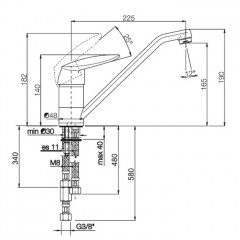 FIMA|Carlo Frattini Kitchen Смеситель для кухни, для подогретой воды под низким давлением, цвет хром