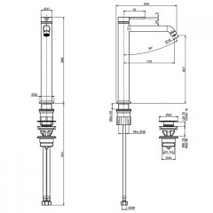 Fima Carlo Frattini Snap Смеситель для раковины, на 1 отв., высокий, цвет: чёрный матовый