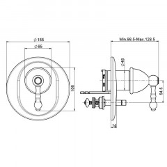 FIMA|Carlo Frattini Elizabeth Смеситель для душа, встроенный, с переключателем на 2 источника, внешняя часть, цвет хром