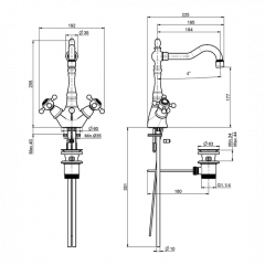 FIMA|Carlo Frattini Elizabeth Смеситель для раковины на 1 отверстие, с вращающимся изливом, цвет брашированный никель