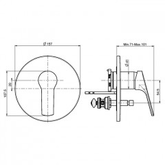 FIMA|Carlo Frattini Serie 4 Смеситель для душа встроенный, с переключателем на 2 источника, внешняя часть, цвет хром