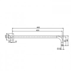 Fima Carlo Frattini Wellness Держатель верхнего душа 450 мм., настенный монтаж, цвет: чёрный матовый