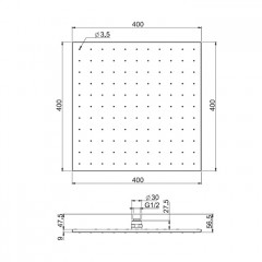 FIMA|Carlo Frattini Wellness Верхний душ из латуни 400x400 мм., квадратный, цвет хром