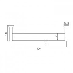 Fima Carlo Frattini Accessori Полотенцедержатель 30см., двойной, подвесной, цвет: чёрный матовый