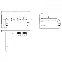 Fima Carlo Frattini Switch ON Смеситель для раковины, встраиваемый, излив: 15.7см., c кнопкой on/off, цвет: чёрный матовый