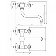 FIMA|Carlo Frattini Kitchen Смеситель (Elizabeth) для кухни, настенный монтаж, вращающийся излив, цвет хром