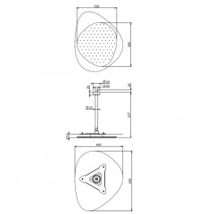 FIMA|Carlo Frattini Wellness Верхний душ Cloud, в комплекте с потолочным держателем 300 мм., верхняя пластина хром, цвет хром