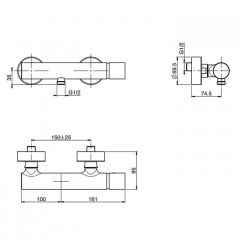 FIMA|Carlo Frattini Nomos go Смеситель для душа внешнего монтажа, цвет хром