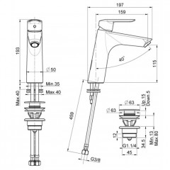 FIMA|Carlo Frattini Spot Смеситель для раковины, высота 193 мм., с донным клапаном click-clack, цвет хром