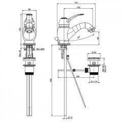 Fima Carlo Frattini Lamp Смеситель для раковины, на 1 отв., с донным клапаном, цвет: золото