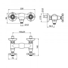 FIMA|Carlo Frattini Elizabeth Смеситель для душа внешнего монтажа, цвет хром