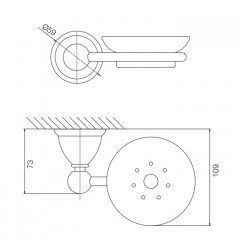 FIMA|Carlo Frattini Style Мыльница стеклянная, настенная, цвет хром