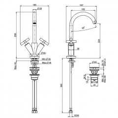 Fima Carlo Frattini Maxima Cмеситель для раковины, на 1 отв., с донным клапаном, цвет: чёрный матовый