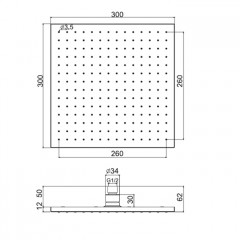 Fima Carlo Frattini Wellness Верхний душ из латуни 300x300 мм., квадратный, цвет: чёрный матовый