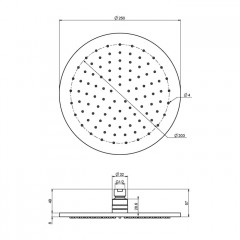 FIMA|Carlo Frattini WELLNESS Верхний душ из латуни 250 мм., цвет золото брашированное