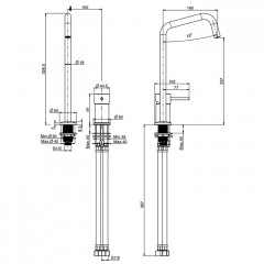 Fima Carlo Frattini Spillo Up Смеситель для раковины, на 2 отв., с донным клапаном, цвет: чёрный матовый