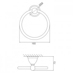 Fima Carlo Frattini Accessori Полотенцедержатель-кольцо, подвесное, цвет: золото