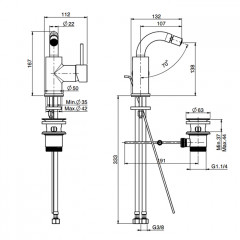 Fima Carlo Frattini Spillo Up Смеситель для биде, на 1 отв., с донным клапаном, цвет: хром