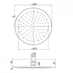 FIMA|Carlo Frattini Wellness Верхний душ из латуни 250 мм., цвет хром
