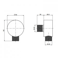 FIMA|Carlo Frattini Spillo Steel Подвод воды 1/2", цвет INOX