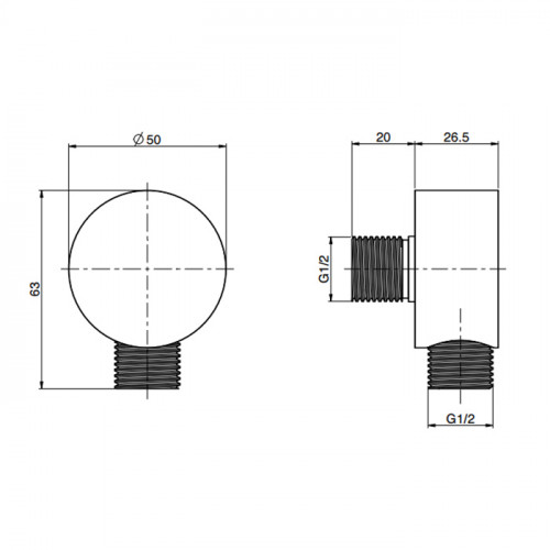 FIMA|Carlo Frattini Spillo Steel Подвод воды 1/2", цвет INOX