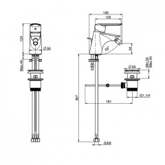 FIMA|Carlo Frattini Spot Смеситель для биде, с донным клапаном, цвет хром