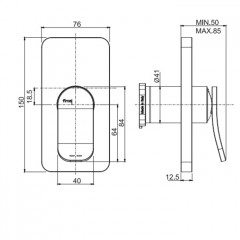 Fima Carlo Frattini Flo Смеситель для душа, встраиваемый, цвет: чёрный матовый
