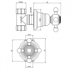 Fima Carlo Frattini Elizabeth Запорный вентиль 1/2", цвет: золото