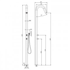 Fima Carlo Frattini Outdoor Душевая колонна с одним выходом OUTSIDE, цвет: нержавеющая сталь