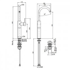 Fima Carlo Frattini Spillo Up Смеситель для раковины, на 1 отв., с донным клапаном, цвет: чёрный матовый