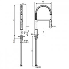 Fima Carlo Frattini Kitchen Смеситель для кухни, на 1 отв., Mast, h: 48см., цвет: чёрный матовый