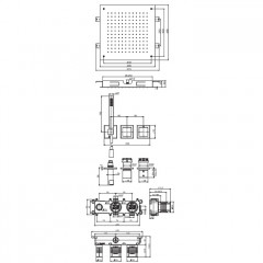 Fima Carlo Frattini Sistemi doccia Смеситель для душа, встраиваемый, термостатический, на 2 выхода, цвет: хром