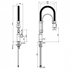 FIMA|Carlo Frattini Kitchen Смеситель для кухни, ручной душ 2 режима, вращающийся излив, цвет бронза