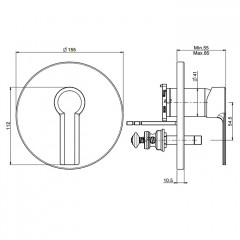 Fima Carlo Frattini, Bathroom Mast Смеситель для душа, встраиваемый, с переключателем на 2 источника, без внутр. части, цвет-хром