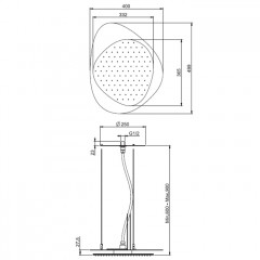 FIMA|Carlo Frattini Wellness Верхний душ Cloud, подвесной, потолочный монтаж, верхняя пластина хром, цвет хром