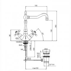 FIMA|Carlo Frattini Elizabeth Смеситель для раковины на 1 отверстие, с вращающимся изливом, цвет бронза