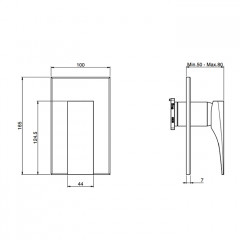 Fima Carlo Frattini, Bathroom Zeta, Смеситель для душа, однорычажный, встраиваемый,на 1 отв., без внутр. части, цвет-хром