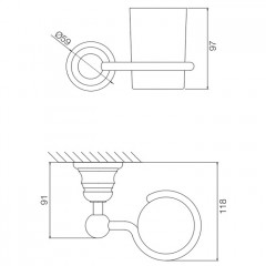 FIMA|Carlo Frattini Victory Стакан настенный, стеклянный, цвет хром