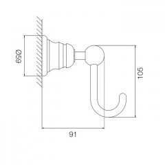 FIMA|Carlo Frattini Victory Крючок одинарный, цвет хром