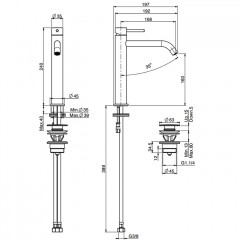 Fima Carlo Frattini Spillo Up Cмеситель для раковины, на 1 отв., высокий, XS, с донным клапаном, цвет: хром