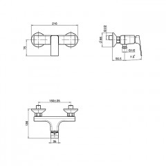 FIMA|Carlo Frattini Fit Смеситель для душа, настенный, без душ. комплекта, цвет: хром
