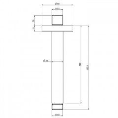 FIMA|Carlo Frattini Wellness Держатель верхнего душа 150 мм., потолочный монтаж, цвет белый матовый