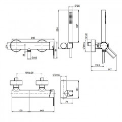 Fima Carlo Frattini Mast Смеситель д ля душа внешнего монтажа с душевым компле ктом